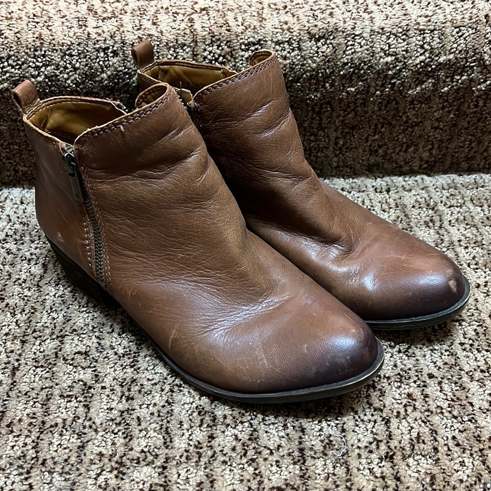Lucky Brand Basel Brown Leather Booties